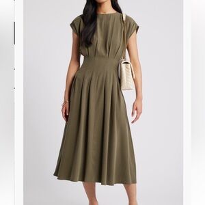 Nordstrom Olive Green Midi Dress